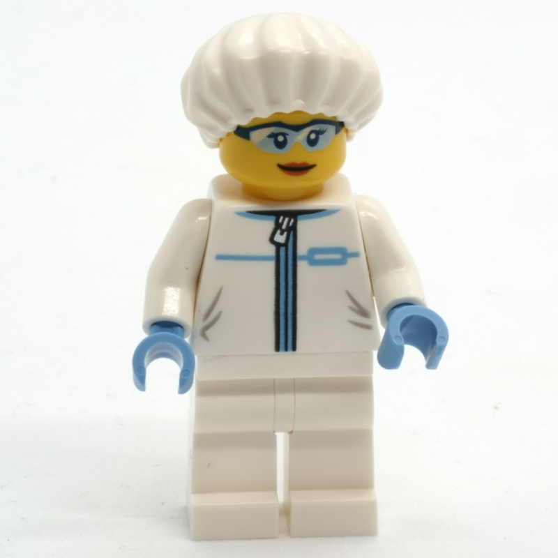 LEGO Forensic Detective, White LAb Suit, White Cap (fig-014693)