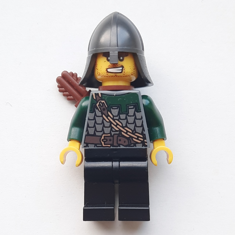 LEGO Dragon Knight, Archer, Dark Green, Helmet, Quiver (Pearl Titanium) (fig-014707)
