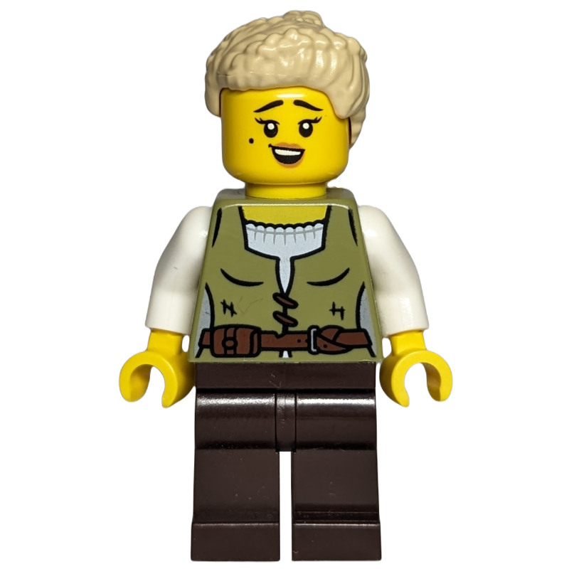 LEGO Carpenter, Olive Green Torso, Dark Brown Legs (fig-014812)