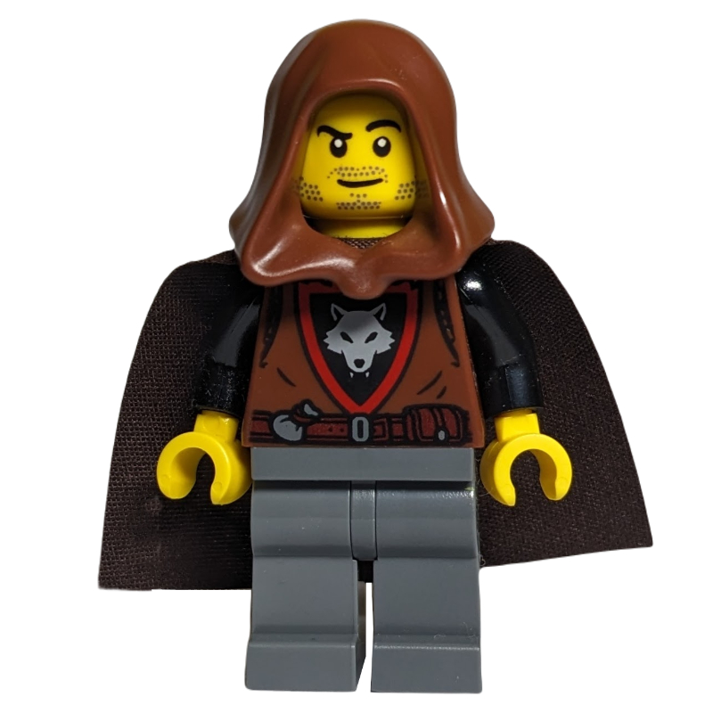 LEGO Wolfpack, Reddish Brown Torso, Dark Bluish Grey Legs, Hood (fig-014815)