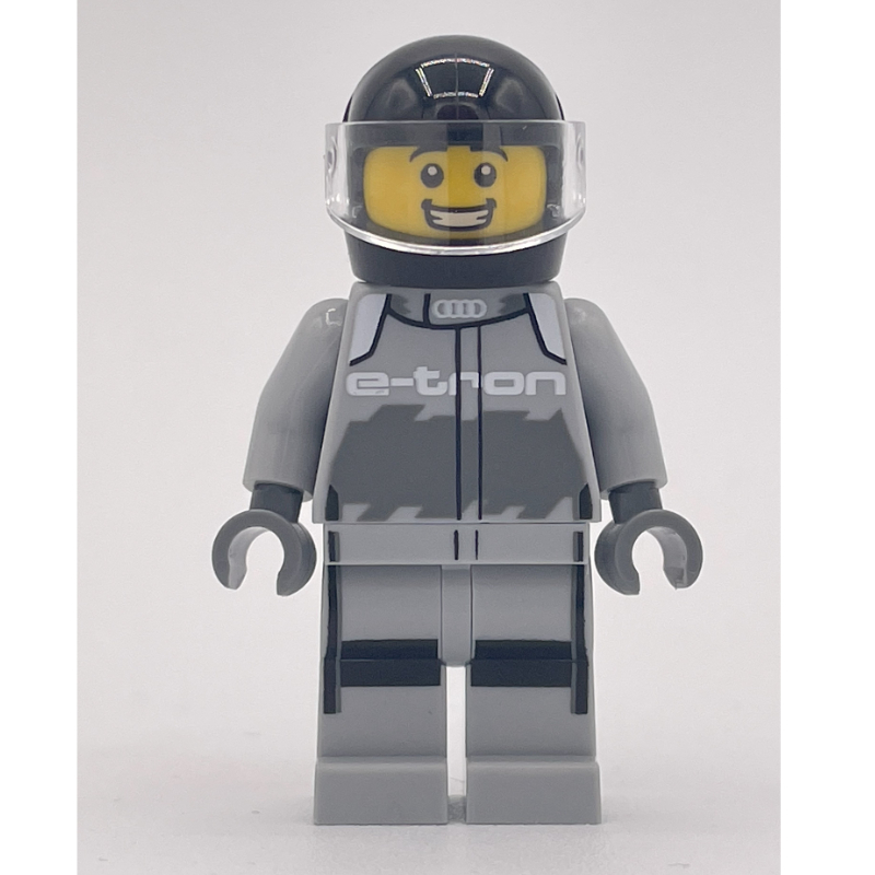 LEGO Race Driver - Light Bluish Grey Racing Suit, Black Helmet (fig-014818)