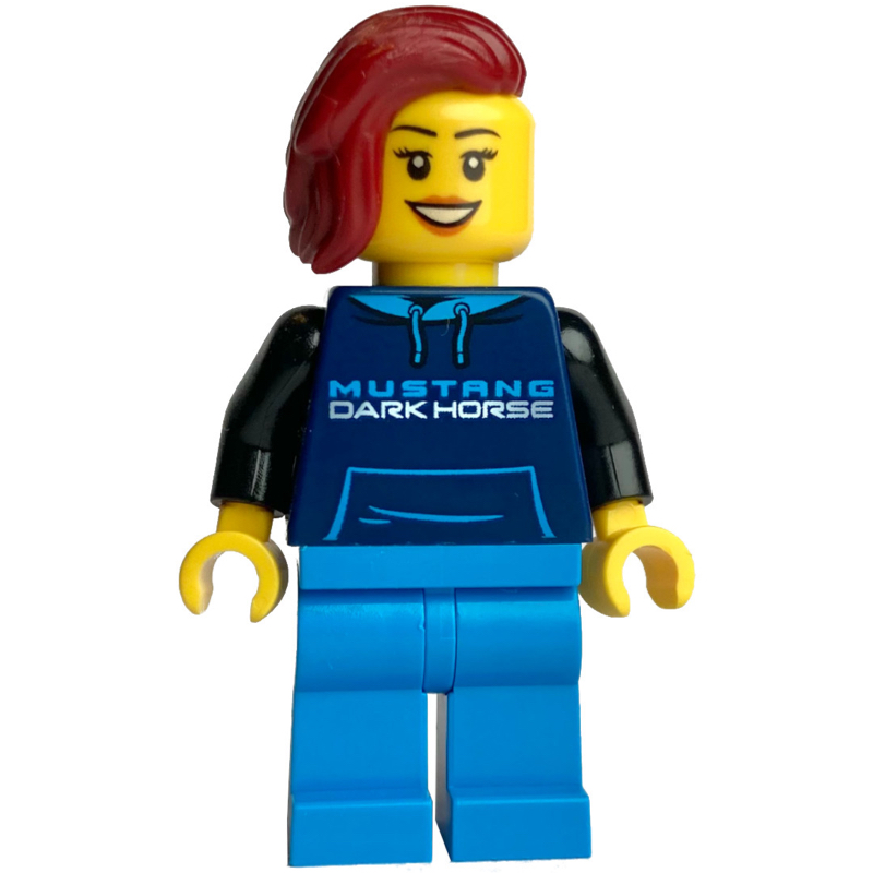 LEGO Race Driver - Dark Blue Torso, Dark Azure Legs, Dark Red Hair (fig-014819)