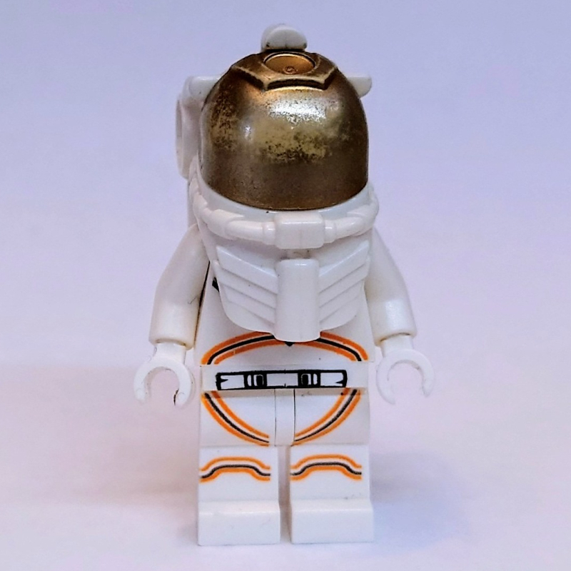 LEGO Astronaut - White Torso and Legs, Orange Trim, Smirk, Dark Tan Eyebrows (fig-014838)