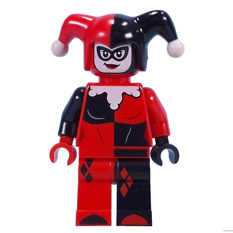 LEGO Harley Quinn in Jester Outfit, Red Head (fig-014859)