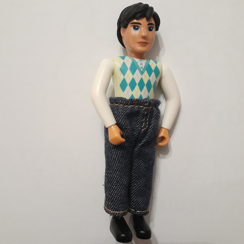 LEGO Belville Figure, Argyle Sweater, Dark Blue Pants (fig-014939)