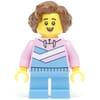 Kid, Bright Pink Torso, Bright Light Blue Legs, Reddish Brown Hair