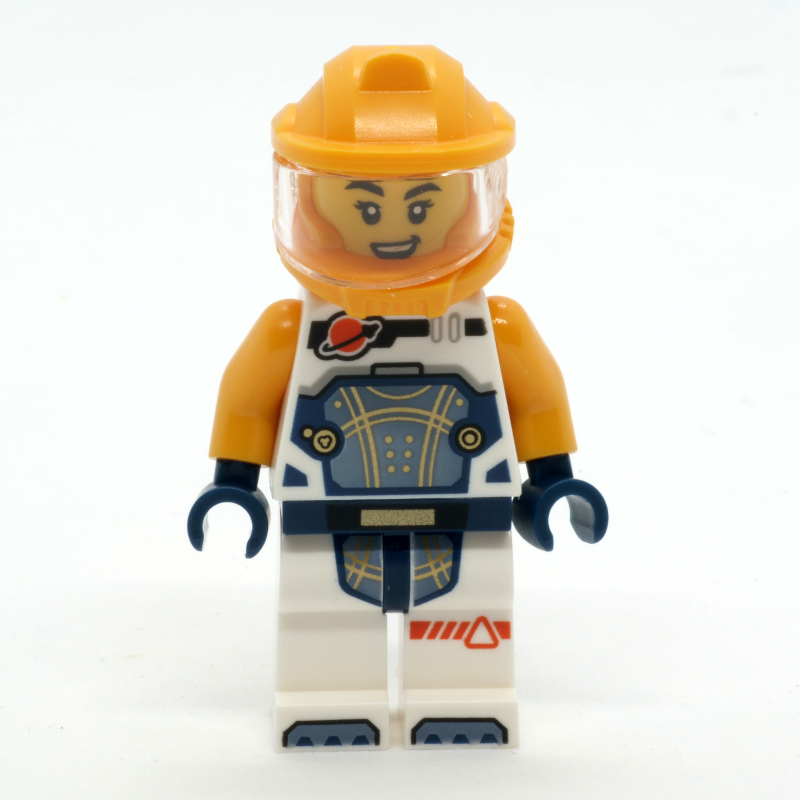 LEGO Astronaut, White Spacesuit, Bright Light Orange Armor Helmet (fig-014995)