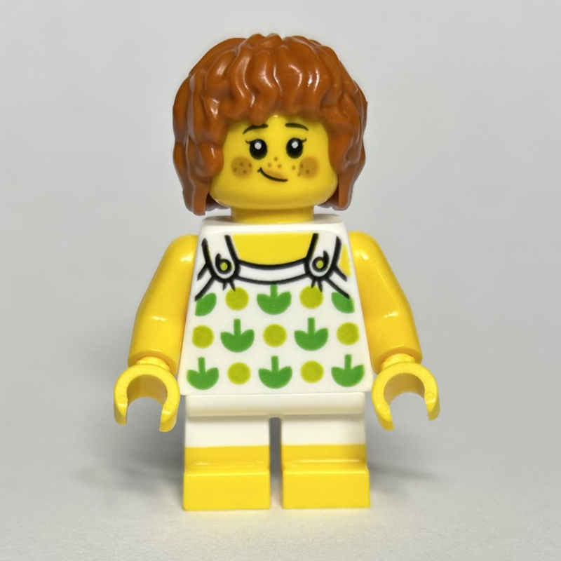 LEGO Kid, White Torso, White Legs with Yellow Feet, Dark Orange Hair (fig-015008)