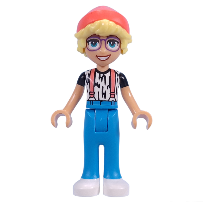 LEGO Olly - White Shirt, Dark Azure Legs, Coral Beany (fig-015015)