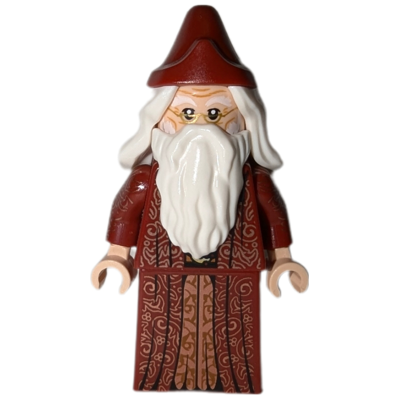 LEGO Albus Dumbledore, Dark Red Robe with Skirt, Plain Hat (fig-015120)