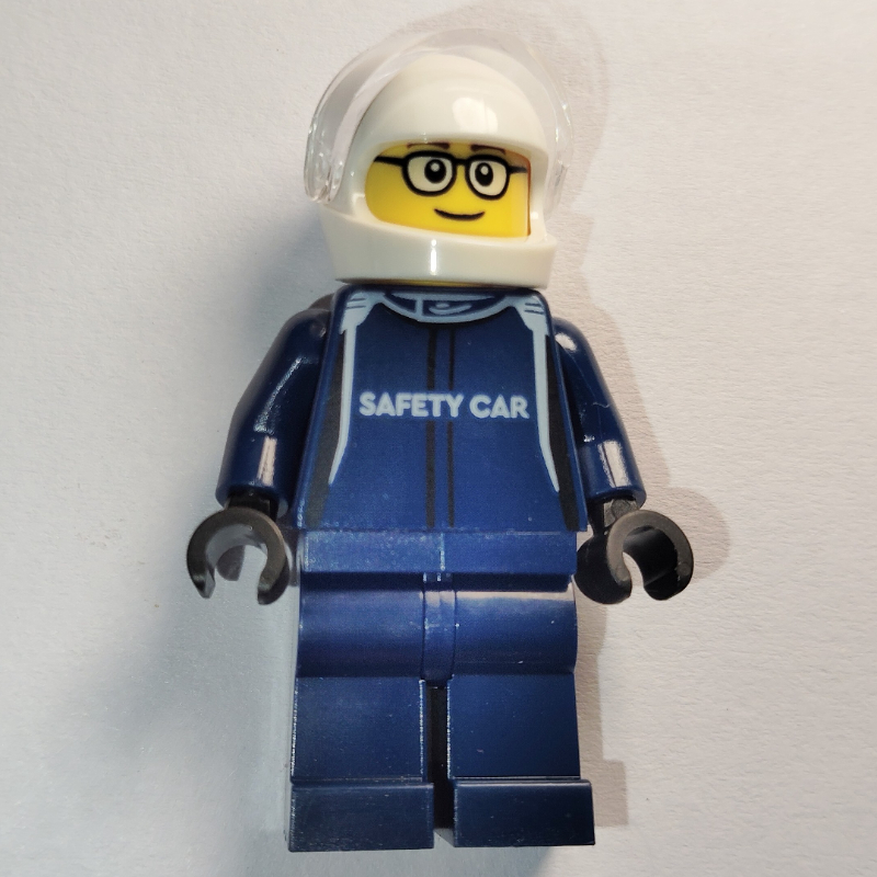 LEGO Race Driver - Dark Blue Suit, Aston Martin, White Helmet (fig-015190)