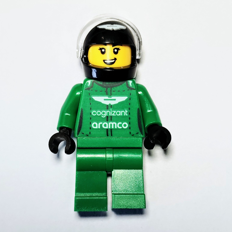 LEGO Race Driver - Green Suit, Aston Martin, Black Helmet (fig-015191)