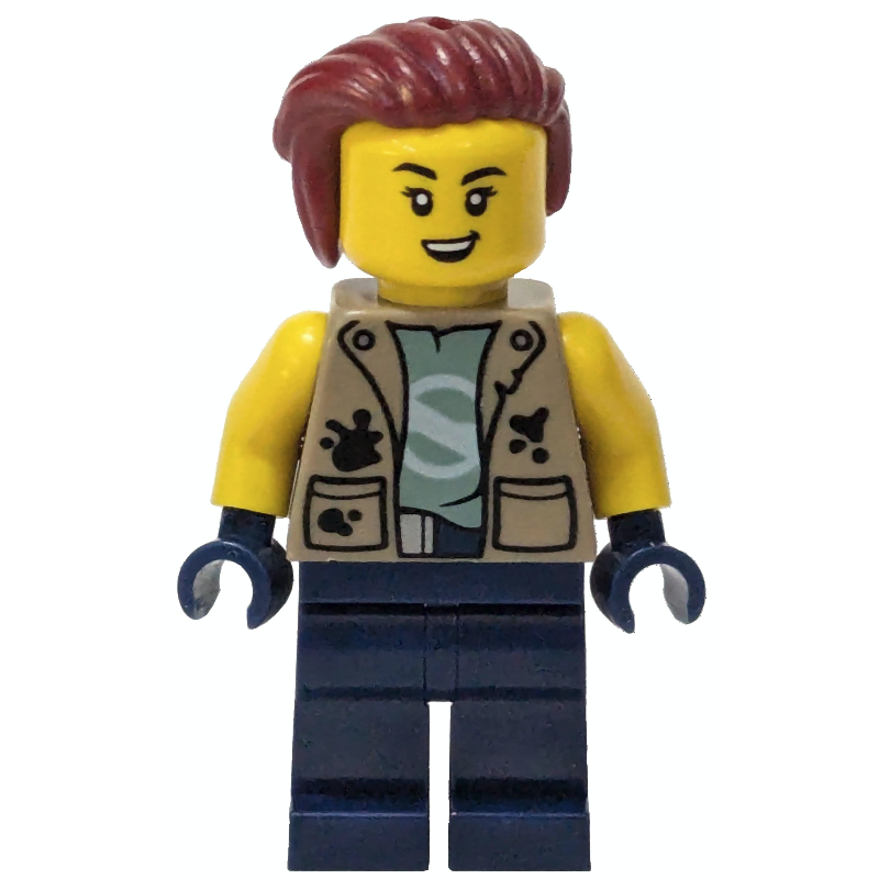 LEGO Mechanic, Iris Icicle, Dark Tan Jacket, Dark Blue Legs, Dark Red Hair (fig-015200)
