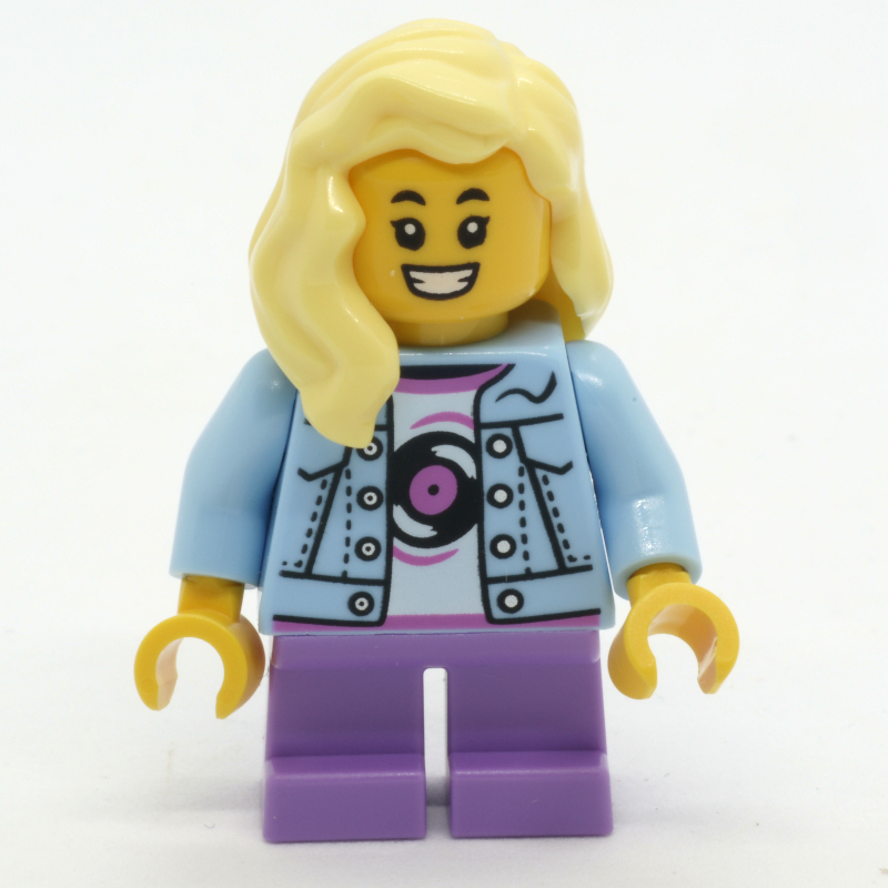 LEGO Girl, Bright Light Blue Jacket, Short Medium Lavender Legs (fig-015211)
