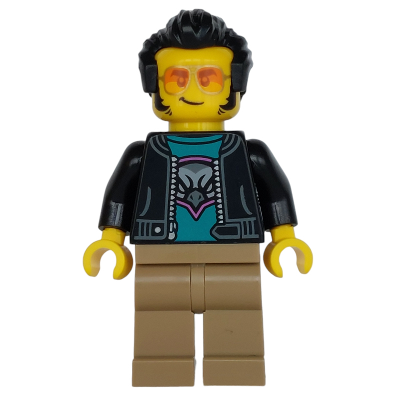 LEGO Man, Black Jacket, Dark Tan Legs, Sunglasses (fig-015220)