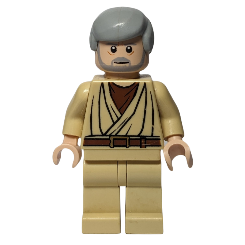LEGO Obi-Wan Kenobi, Old, Tan Robes, Hair, White Pupils, Gray Beard, 3626cpr0638 (fig-015289)
