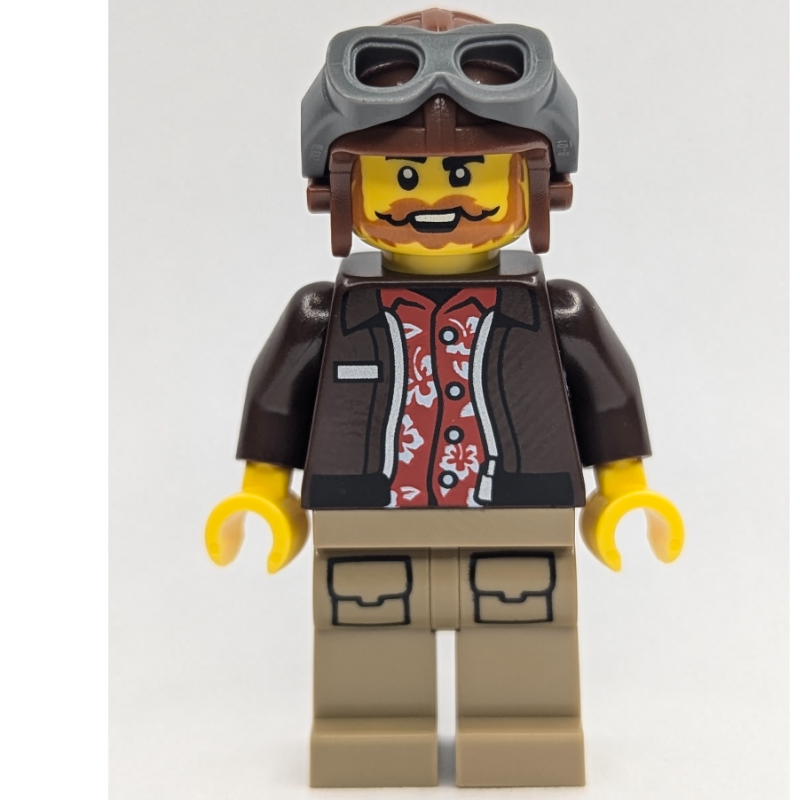 LEGO Aviator, Captain Nautilus, Dark Brown Torso, Dark Tan Legs, Reddish Brown Hat with Goggles (fig-015291)