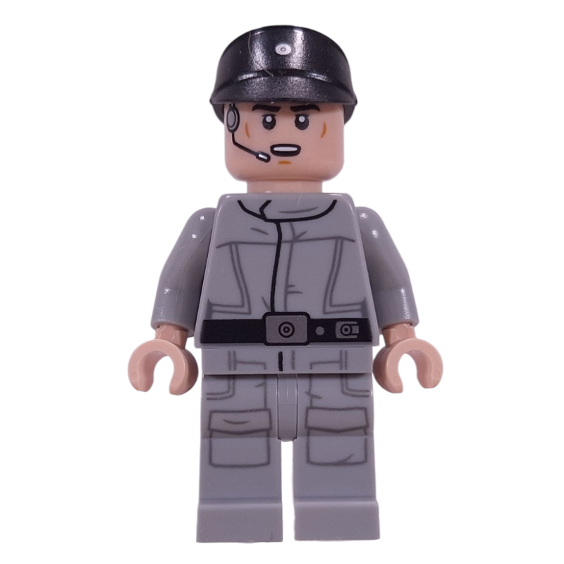 LEGO Imperial Crew, Light Bluish Gray Uniform, Black Cap, Open Mouth (fig-015311)