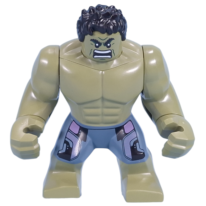 LEGO Hulk (Big Fig), Olive Green, Black Hair, Removable Head, Sand Blue Pants (fig-015389)