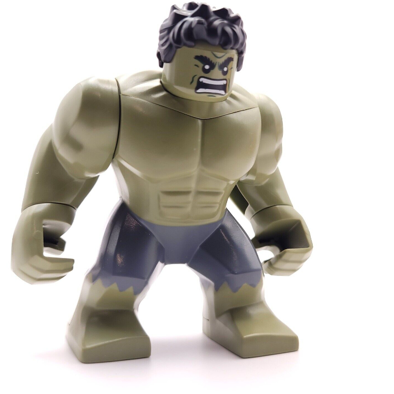 LEGO Hulk (Big Fig), Black Hair, Removable Head, Dark Bluish Grey Pants, Angry (fig-015395)