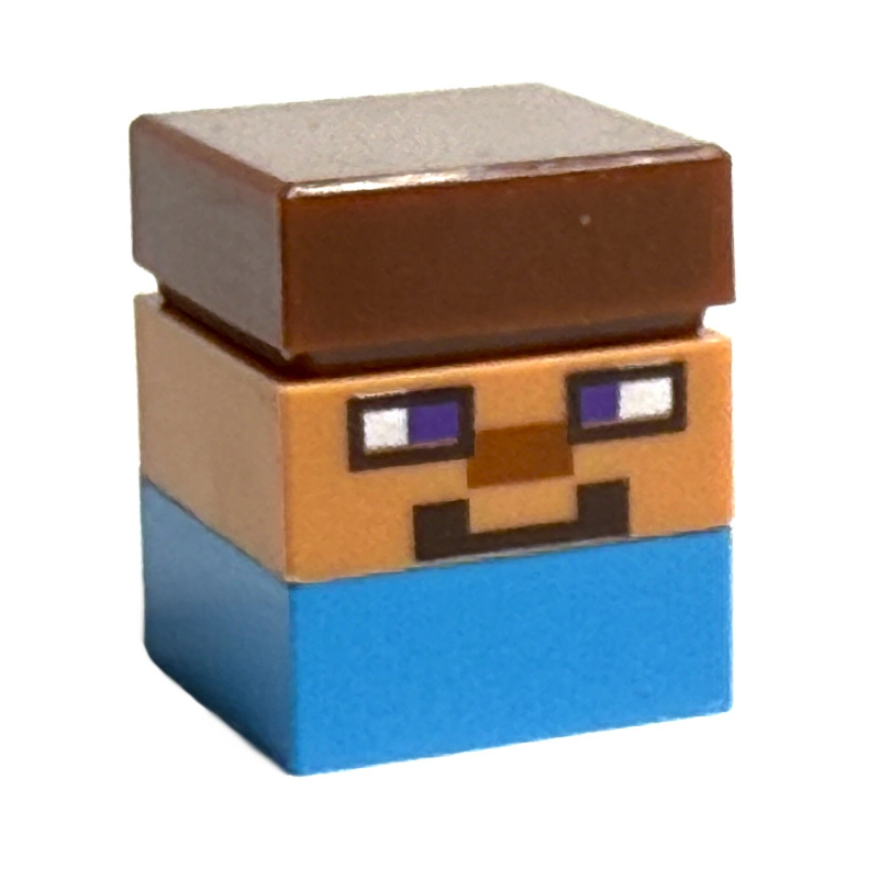 LEGO Micromob Steve, Dark Azure Legs, Reddish Brown Hair (fig-015412)