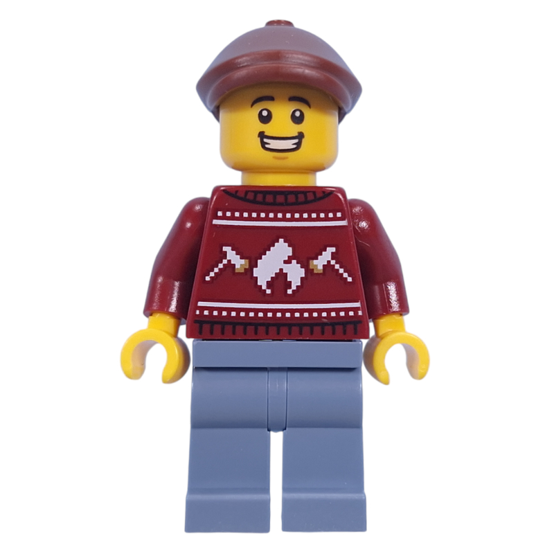 LEGO Dark Red Sweater, Sand Blue Legs, Reddish Brown Cap (fig-015469)