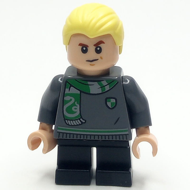 LEGO Draco Malfoy, Short Legs, Dark Bluish Grey Sweater, Scarf (fig-015489)