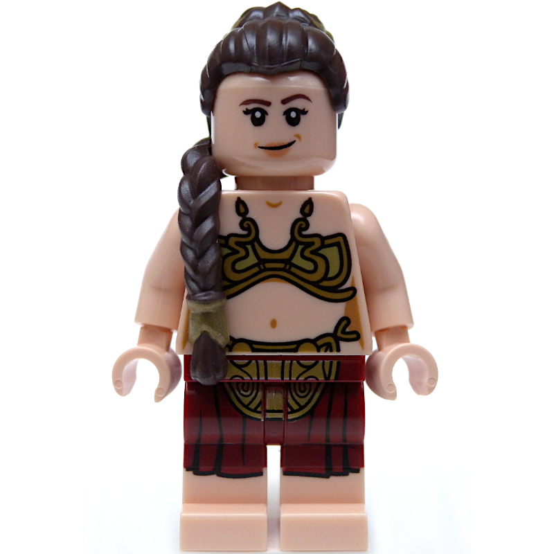LEGO Princess Leia, Slave Outfit, Long Dark Brown Hair (fig-015579)