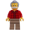 Visitor, Red Torso, Dark Tan Legs, Light Bluish Grey Hair