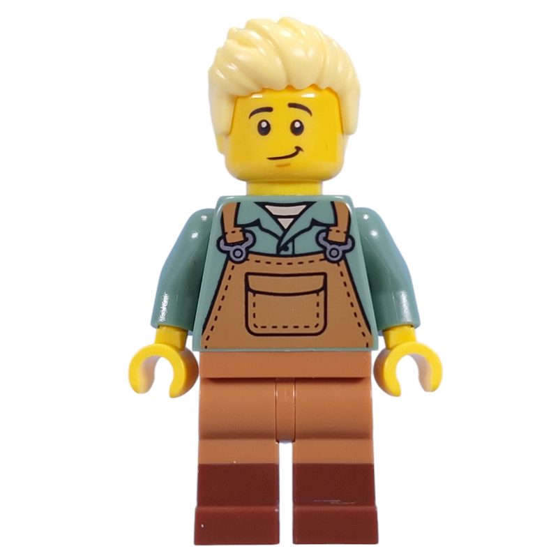 LEGO Gardener, Sand Blue Torso, Medium Nougat Apron, Bright Light Yellow Hair (fig-015621)