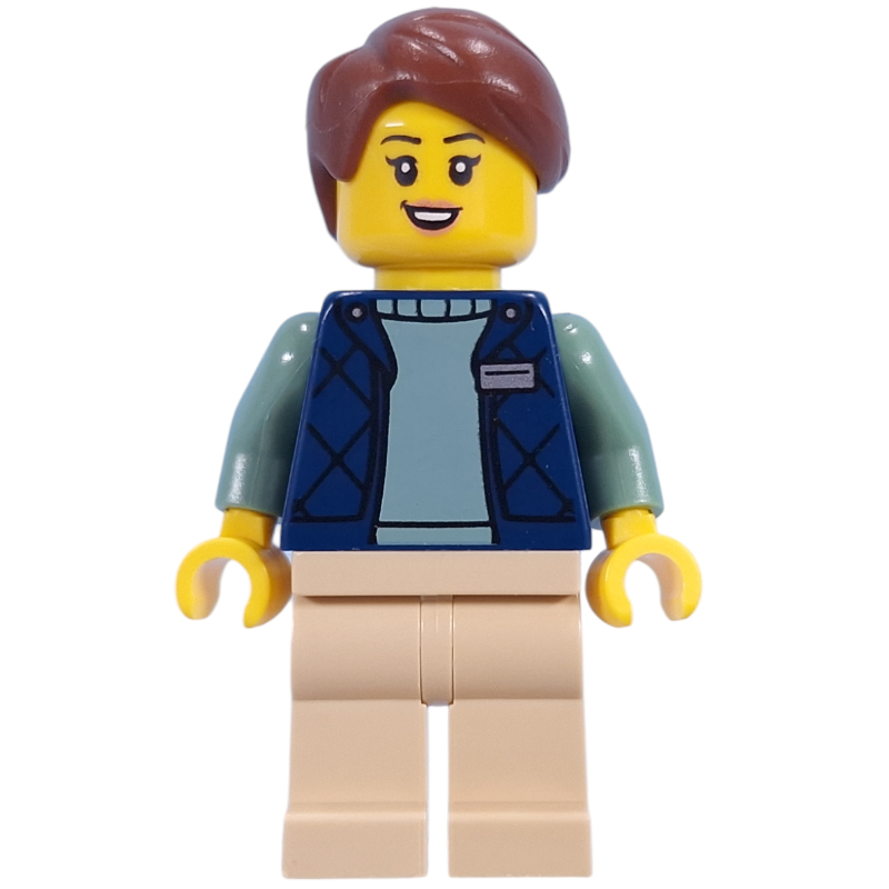 LEGO Guide, Dark Blue Torso, Tan Legs, Reddish Brown Hair (fig-015622)