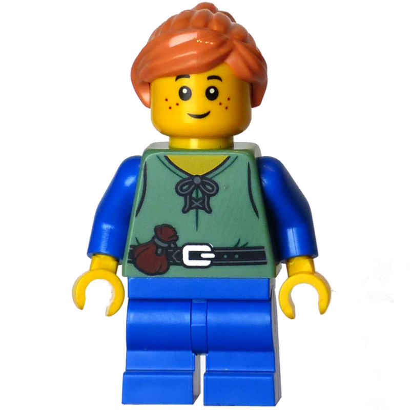 LEGO Elf, Sand Green Torso, Blue Legs, Nougat Hair (fig-015648)