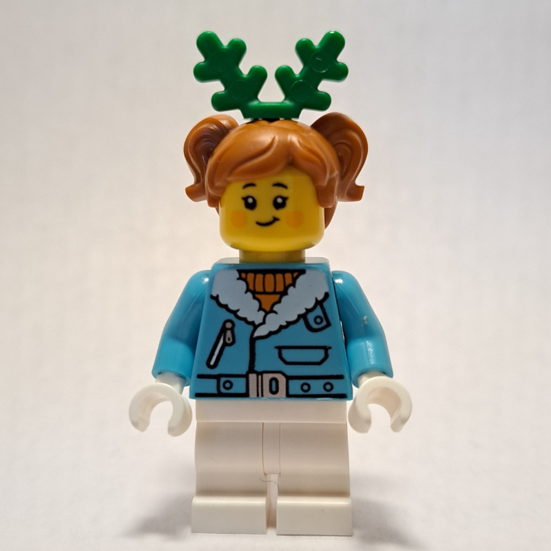 LEGO Girl, Medium Azure Jacket, Short White Legs, Dark Orange Hair (fig-015697)