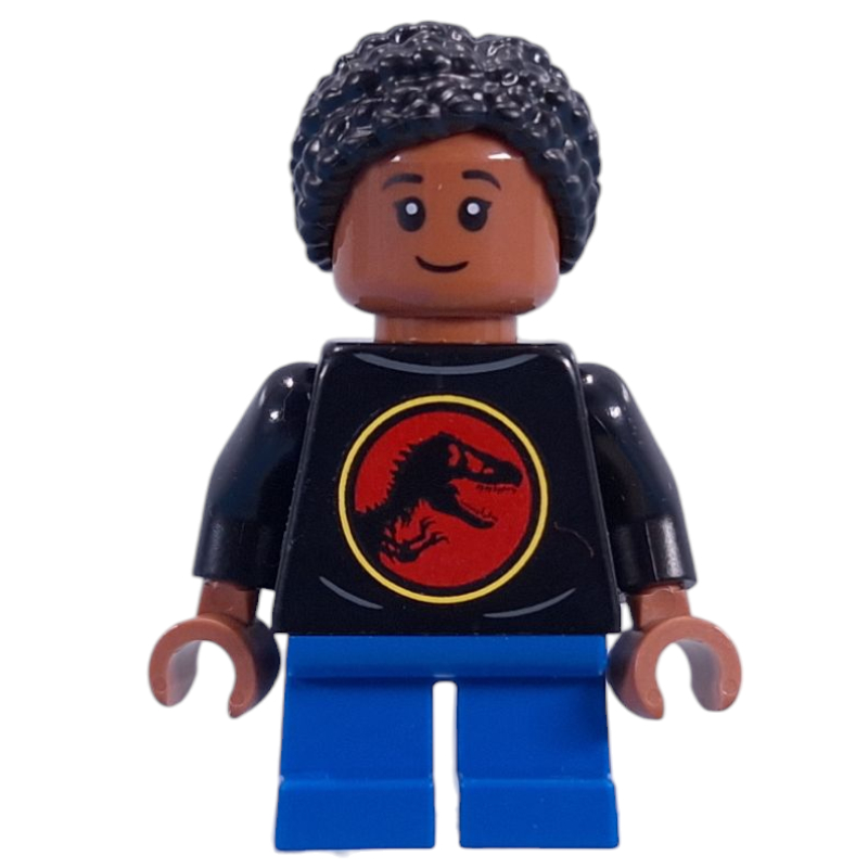 LEGO Kid, Jurassic Park Shirt, Blue Legs, Black Hair (fig-015700)