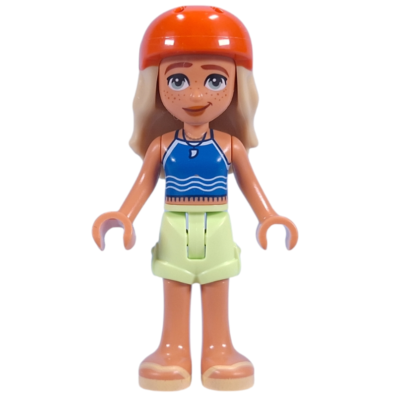 LEGO Sage - Blue Top, Yellowish Green Skirt, Helmet (fig-015750)