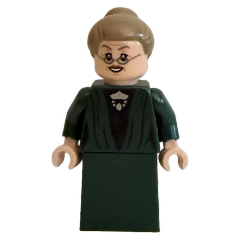 LEGO Professor Minerva McGonagall, Dark Green Robes, Dark Tan Hair, Plain Skirt (fig-015896)