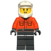 Pit Crew, Reddish Orange Torso, Dark Bluish Grey Legs, Female, Smile
