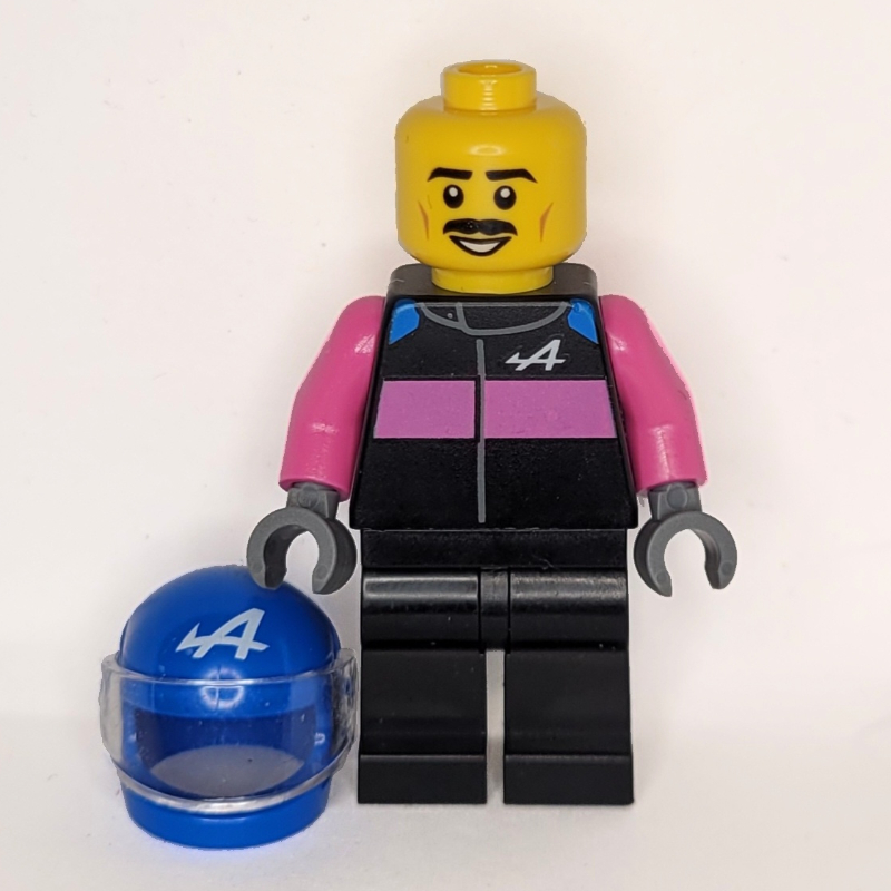 LEGO F1 Driver, Alpine, Black/Dark Pink Suit (fig-015940)