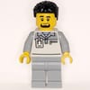 Garage Worker, White/Light Bluish Grey Suit, Black Hair