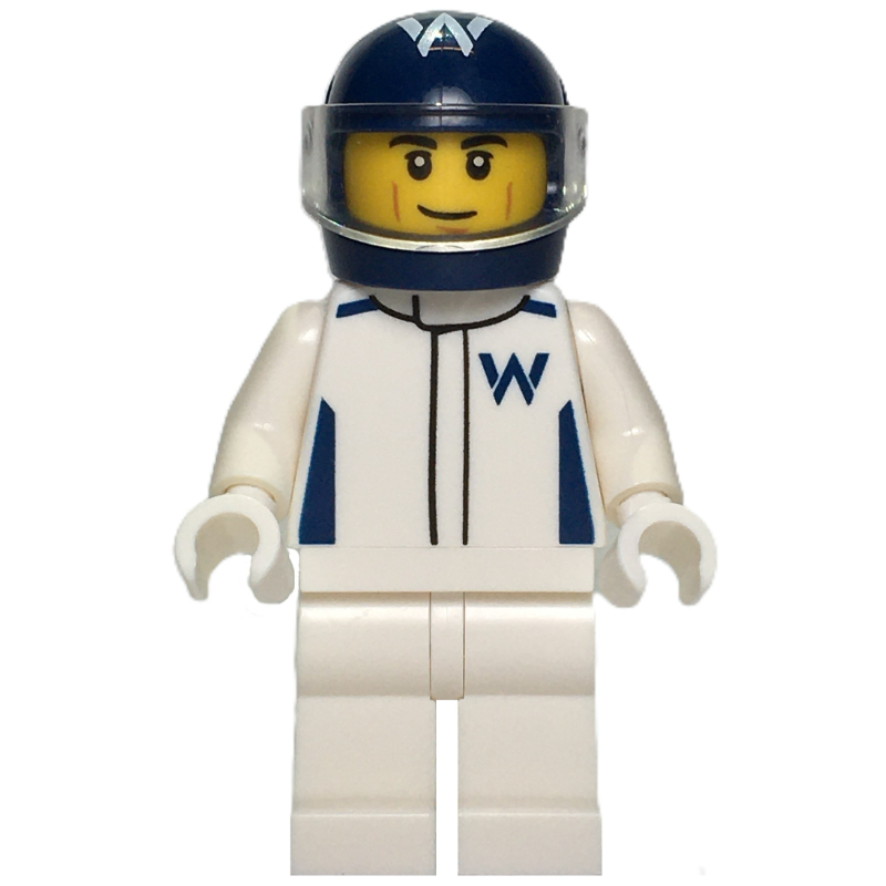 LEGO F1 Driver, Williams, White Suit, Dark Blue Helmet (fig-015951)