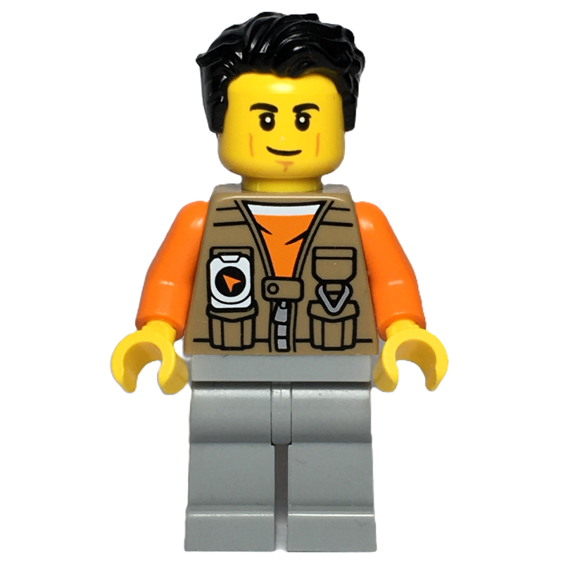 LEGO Explorer, Dark Tan Jacket, Light Bluish Grey Legs (fig-015977)