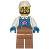 Donut Vendor, White Torso, Medium Nougat Legs, White Hat