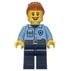 Police Officer, Bright Light Blue Torso, Dark Blue Legs, Dark Orange Hair