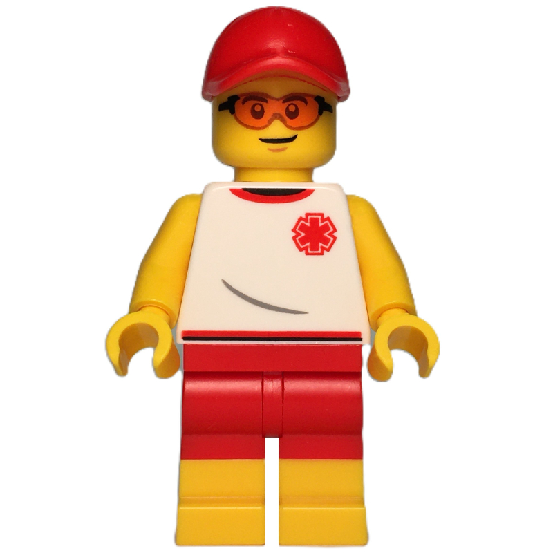 LEGO Life Guard, White Torso, Red Shorts, Red Cap (fig-015983)