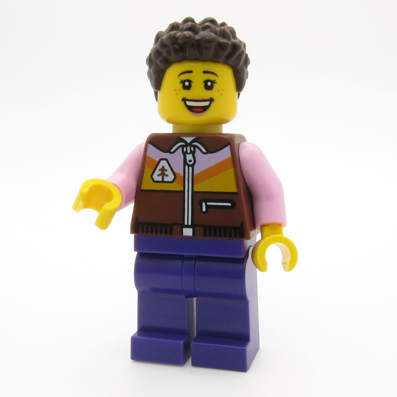 LEGO Camper, Dark Brown/Bright Pink Torso, Dark Purple Legs (fig-015985)