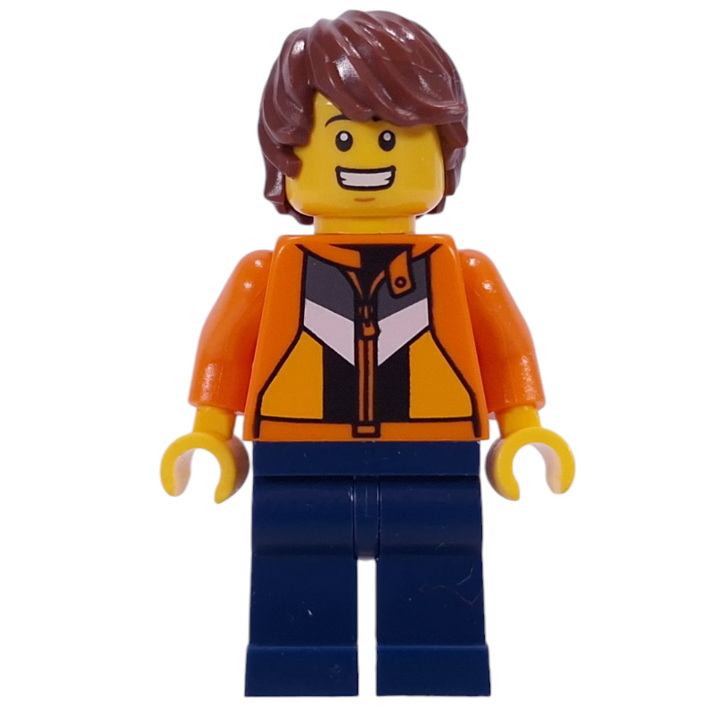 LEGO Just Jason, Vlogger, Orange Jacket, Dark Blue Legs, Reddish Brown Hair (fig-015994)