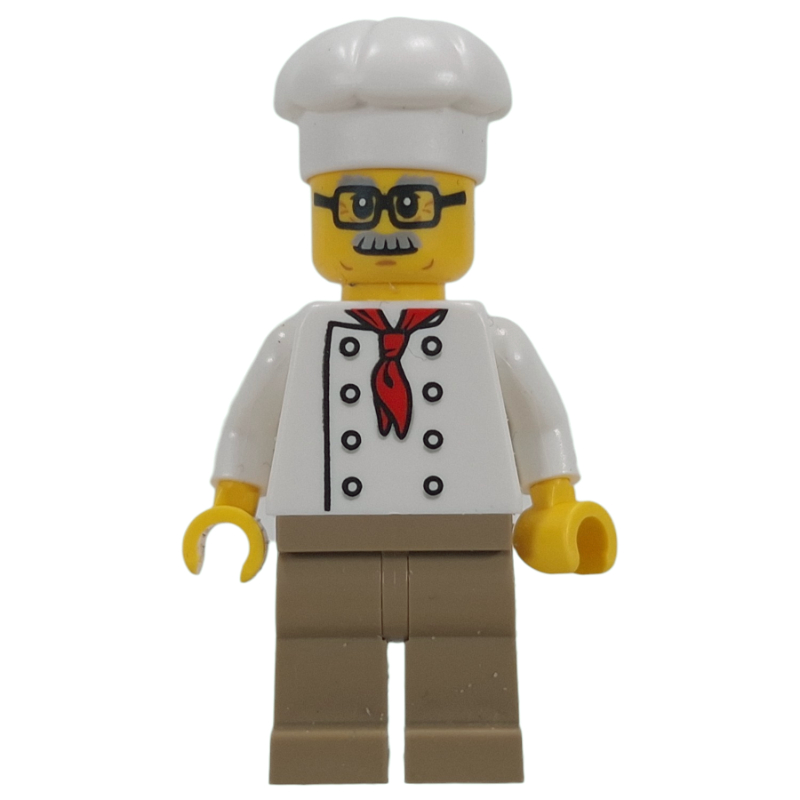 LEGO Chef, Red Neckerchief, Dark Tan Legs, Glasses (fig-016069)