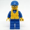 Racer, Blue Jumpsuit with Octan Logo, Blue Cap, Yellow Life Vest 97895, Silver Sunglasses