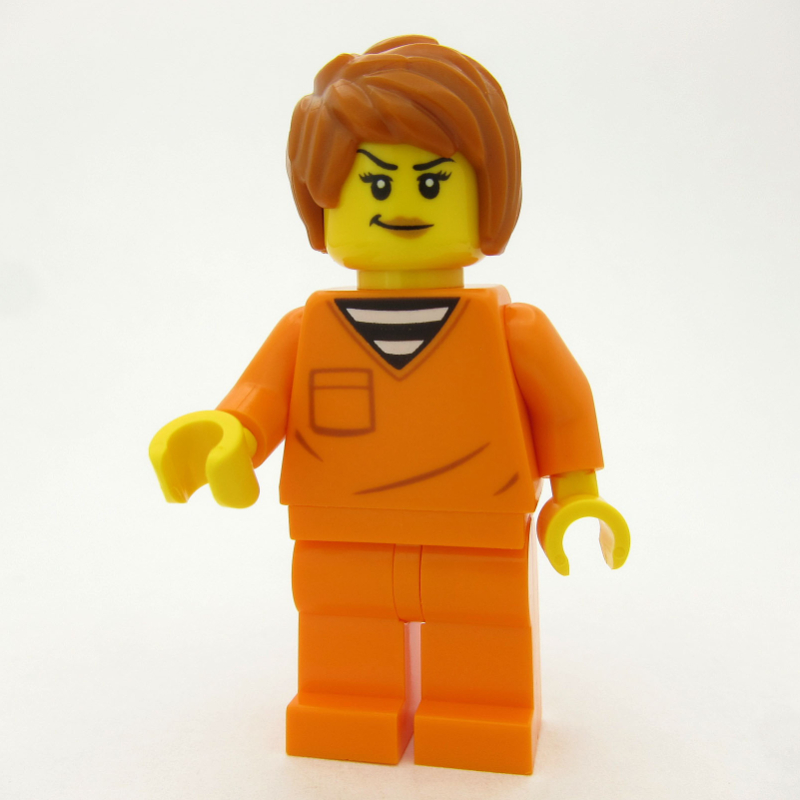 LEGO Criminal, Orange Jumpsuit, Dark Orange Hair (fig-016118)
