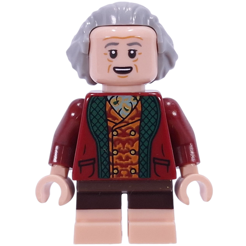 LEGO Bilbo Baggins, Light Bluish Grey Hair, Dark Red Vest (fig-016215)